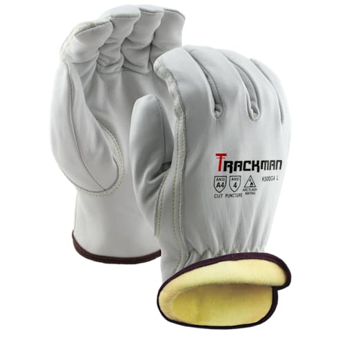 Stauffer Trackman Premium Goatskin Leather, Kevlar Lined, Cut Resistant Work Gloves (Large) K900G4 L