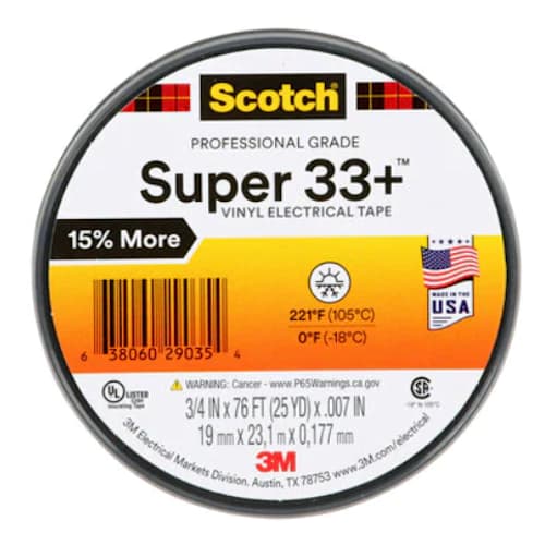 Scotch, Super 33+ Vinyl Electrical Tape, 3/4 in X 76 Feet, Black