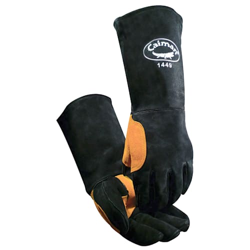 Stick Welding Gloves, Split Cowhide, Alumnized, 18 inches