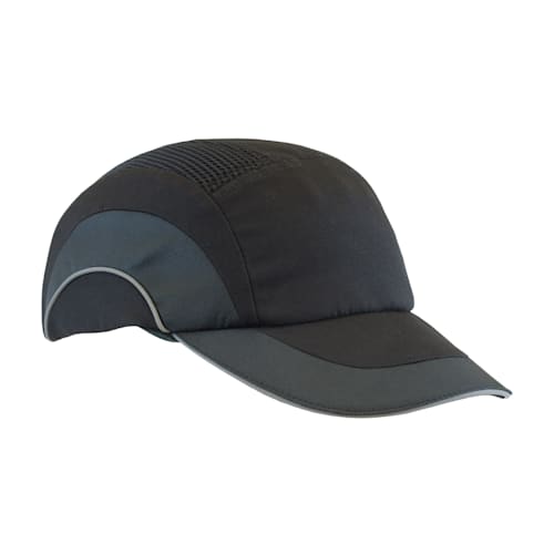 Bump Cap, Baseball Style, Standard Brim, Black