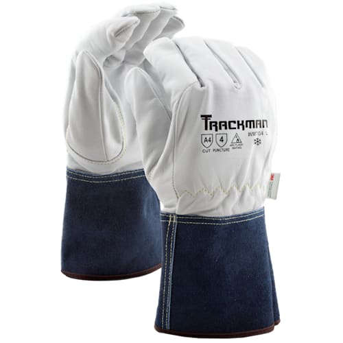 Trackman&trade; Goatskin MIG Welding Gloves with Cut Resistant Liner, Gauntlet Cuff