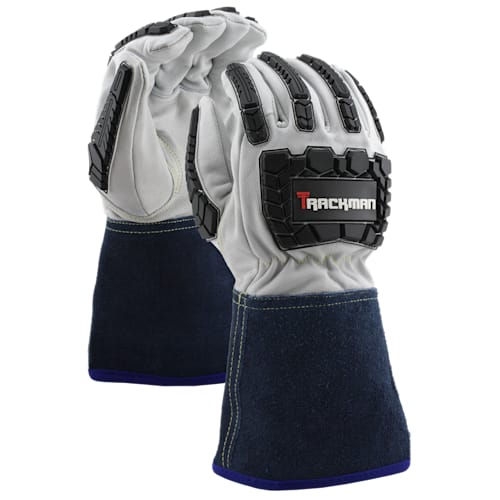 Trackman Goatskin MIG Welding Gloves with Cut Resistant Liner and FR Impact Protection