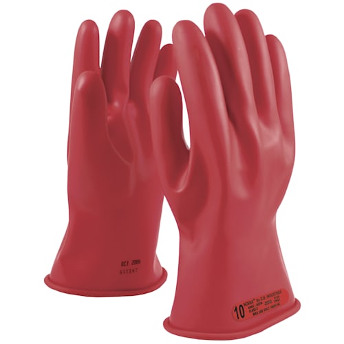NOVAX® Rubber Insulating Gloves, 11",  Class 0, Red