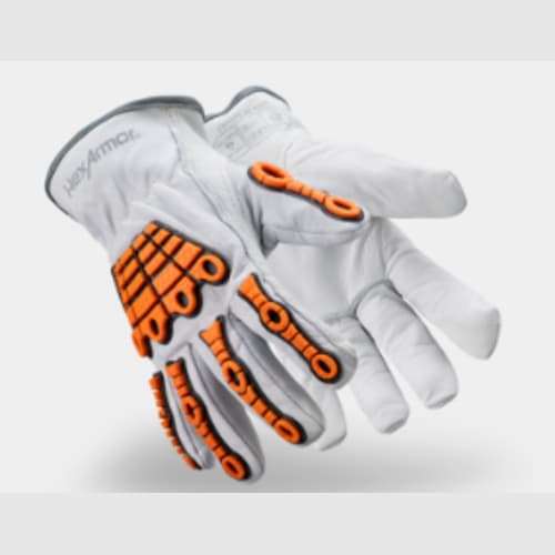 Hexarmor Safety Gloves, Xxl, Slip On Cuff, White/orange/grey [PK/1.0] Model: 4073-XXL