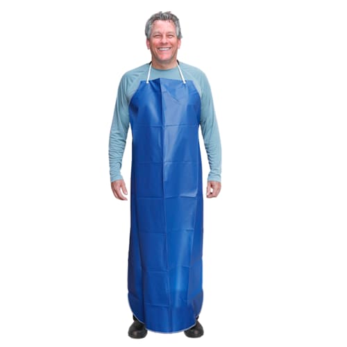 STADIS™ 55" Blue Urethane Aprons, 6 mil Hemmed
