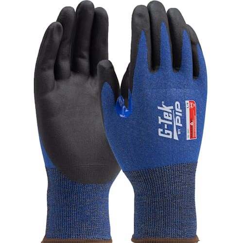 Seamless Knit PolyKor® Blended Glove with Foam Nitrile Coated Grip on Palm and Fingers with Reinforced Thumb Crotch