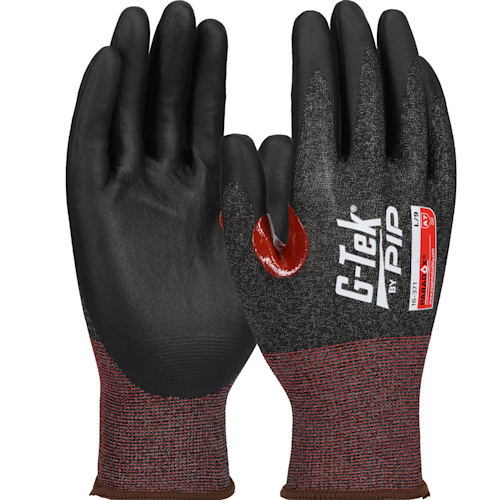 G-Tek® Paradox™ Seamless Knit PolyKor® Blended Glove with Black Foam Nitrile Coated Grip on Palm and Fingers with Reinforced Thumb Crotch
