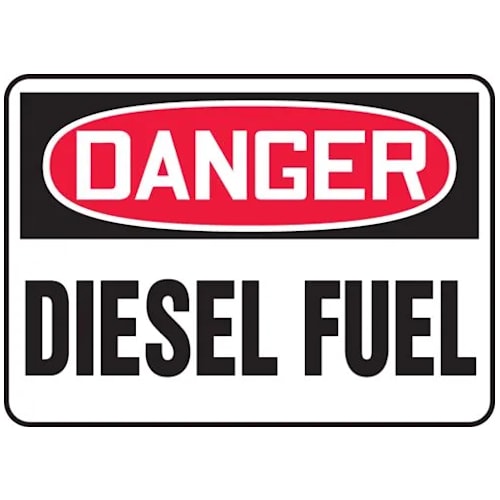 OSHA Danger Safety Sign: Diesel Fuel
