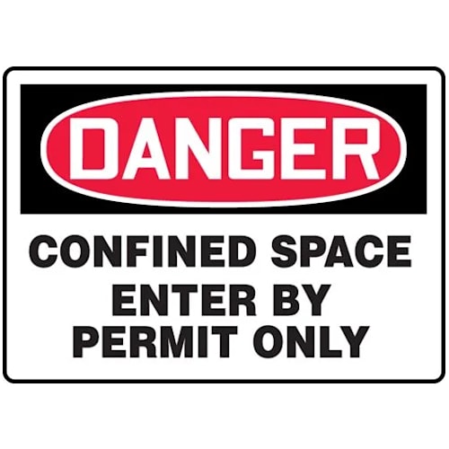 OSHA Danger Safety Sign: Confined Space - Enter By Permit Only