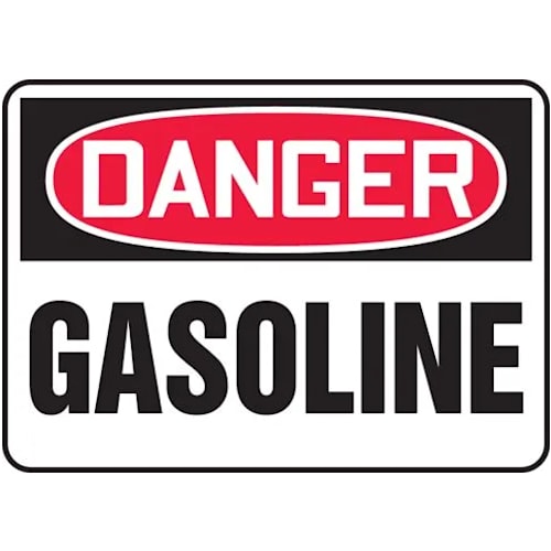 OSHA Danger Safety Sign: Gasoline