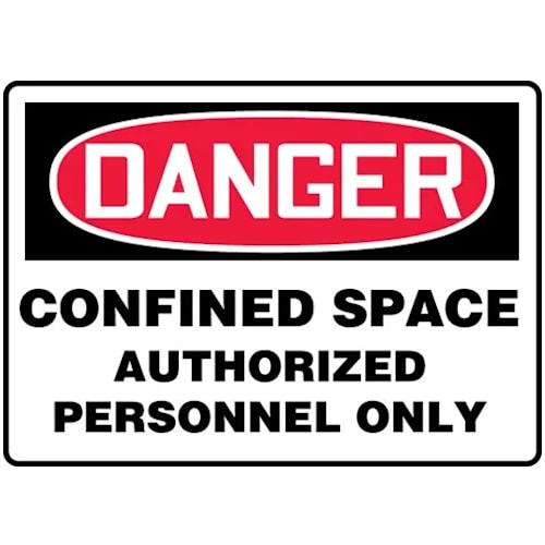 OSHA Danger Safety Sign: Confined Space - Authorized Personnel Only