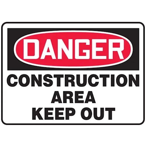 OSHA Danger Safety Sign: Construction Area - Keep Out
