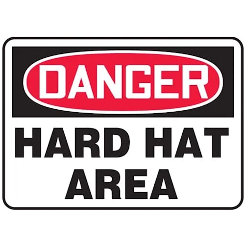 OSHA Danger Safety Sign: Hard Hat Area