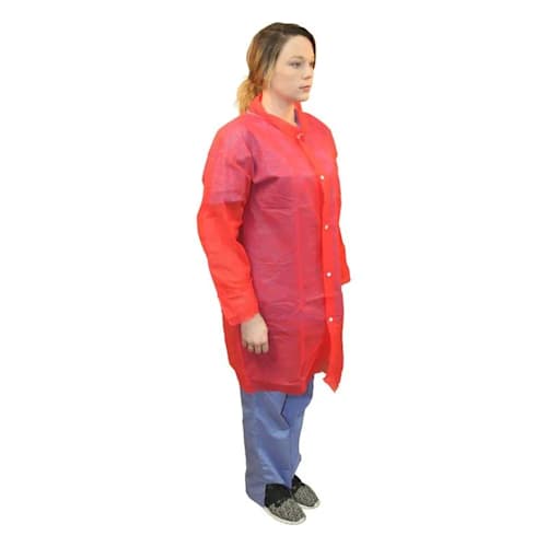 LABCOAT,POLYPRO RED