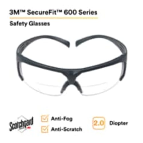 SAFETY SPECTACLE, READERS, 2.0 DIOPTER