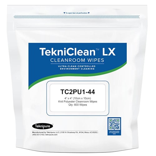 TekniClean® LX Polyester Knit Cleanroom Wipes, 4" x 4"