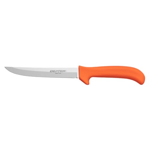 6" Hollow Ground Deboning Knife, Orange Handle