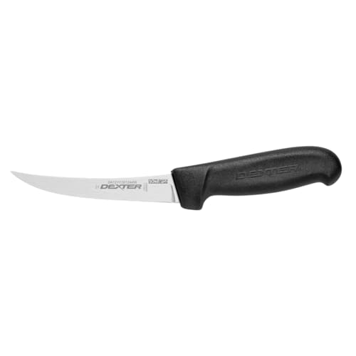 PRO DEX 5" Semi-Flex Curved Boning Knife, Black Handle