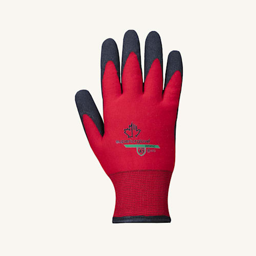 Winter-Lined Nylon Gloves with PVC Palm