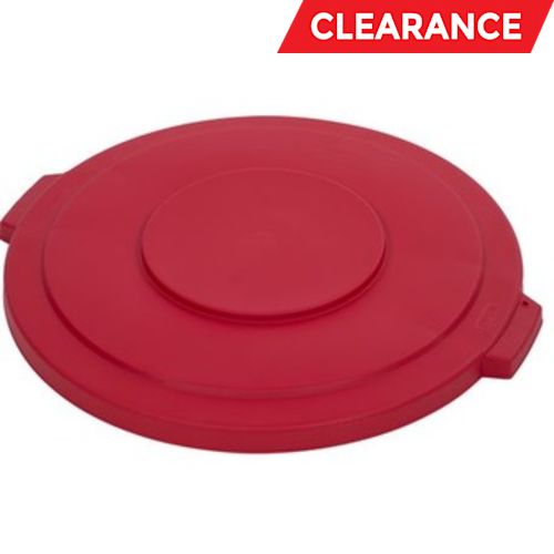 Lid, Flat, Round, Red, 32-Gallon Container