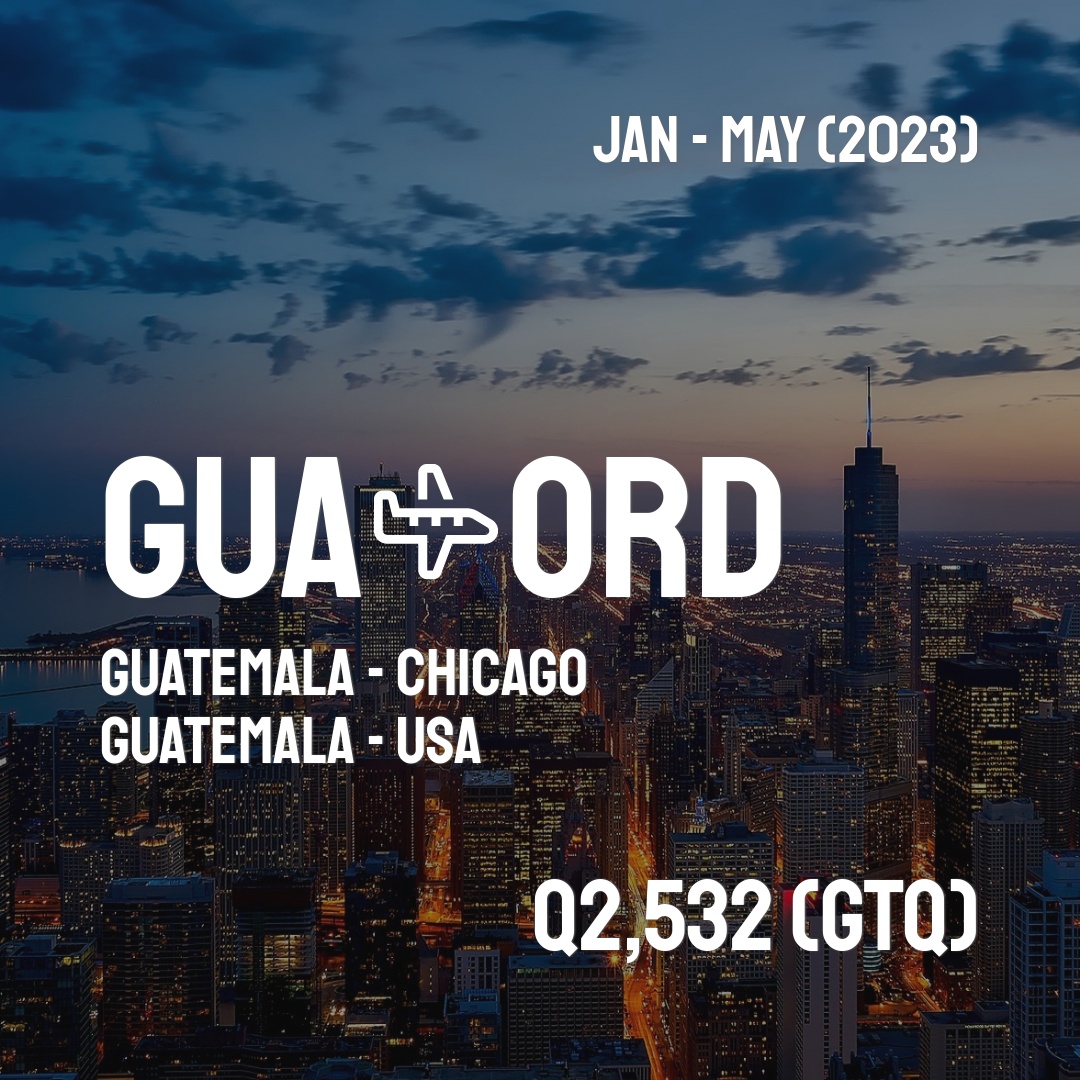 Q2,532 (GTQ) to Chicago (ORD) from Guatemala (GUA) - (135 live dates Q2,532 (GTQ) to Chicago (ORD) from Guatemala (GUA) - (135 live dates