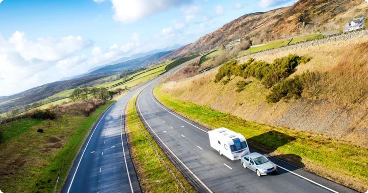 Caravan with a view of the landscape