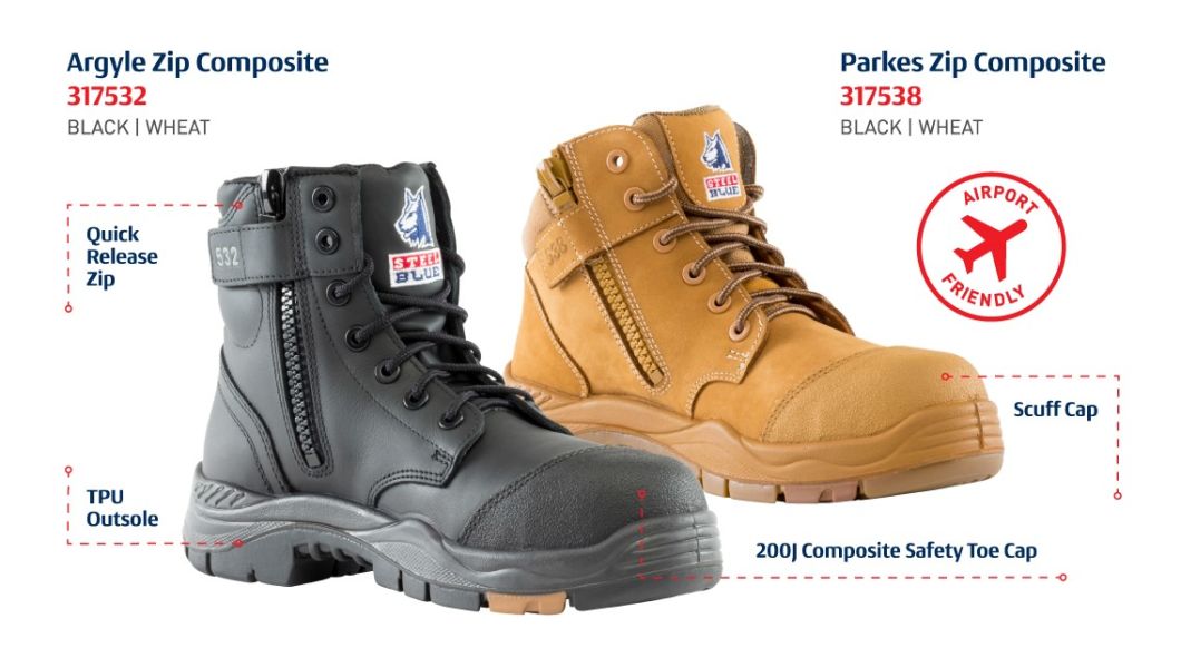 composite toe cap safety boots