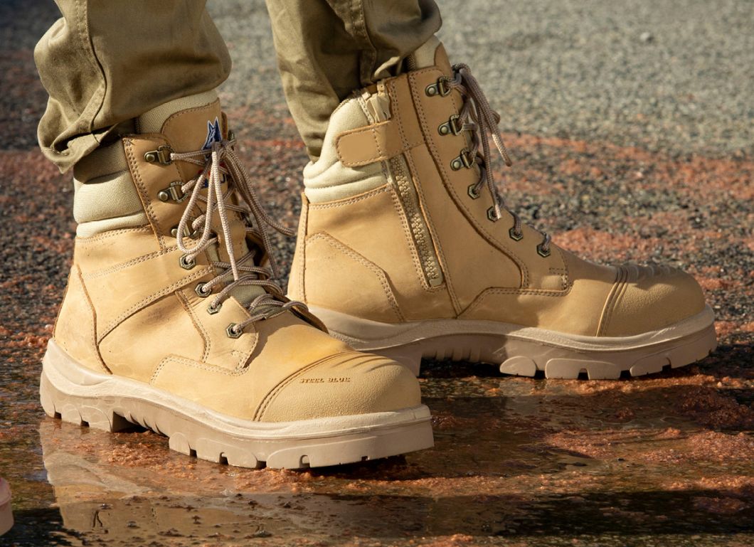 Southern Cross Zip Work Boots - Sand