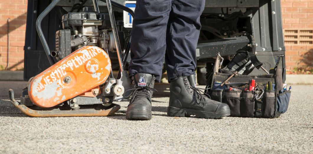 Black Boots with metatarsal protection