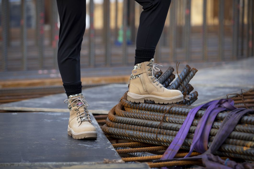 steel blue work boots