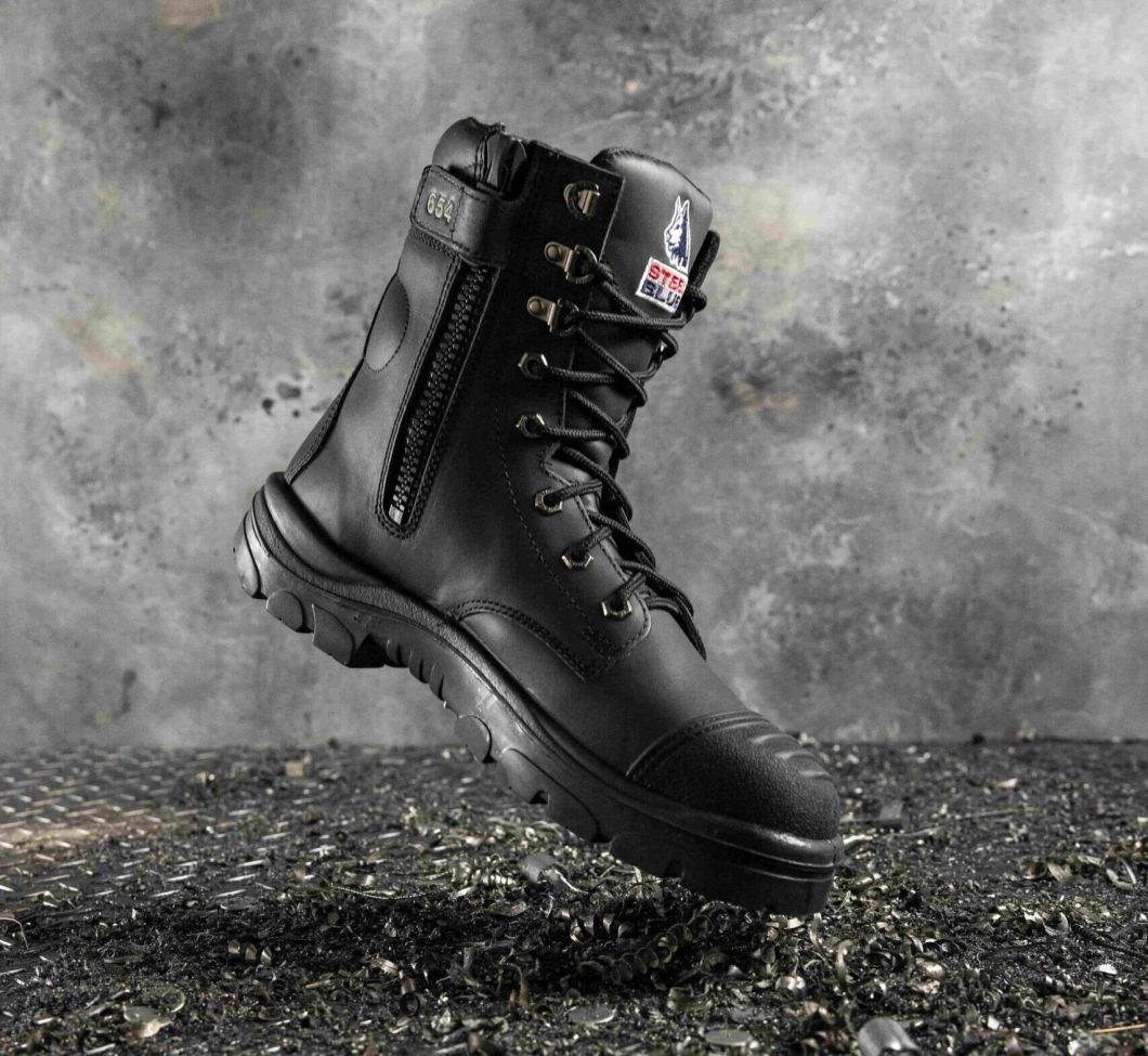 Portland Zip Scuff Black work boots