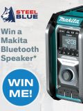 Win a Makita Speaker with </br> Steel Blue