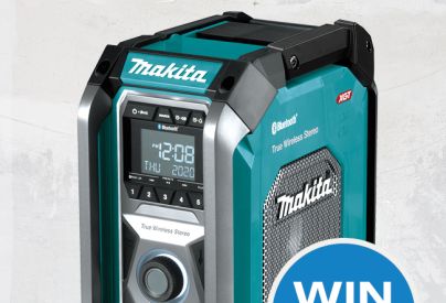 Win a Makita Speaker with </br> Steel Blue