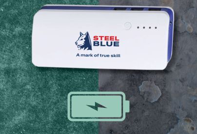 Steel Blue Actie - Gratis power bank