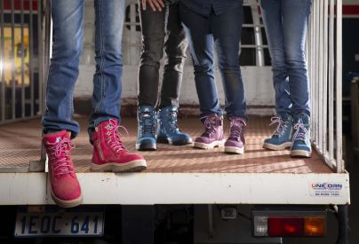 Pink and blue boots battling cancer and depression