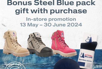 Free winter essentials gift with any Steel Blue boots purchase