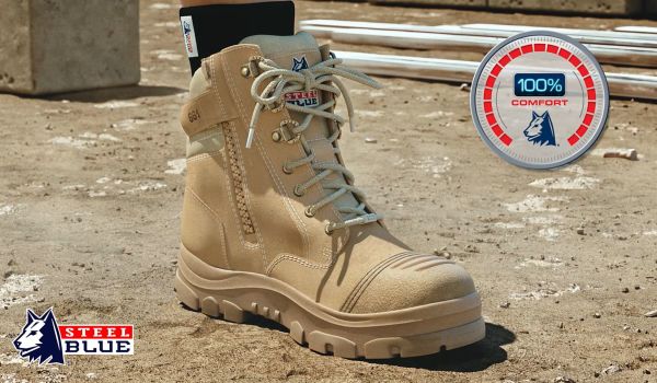 steel blue work boots sale