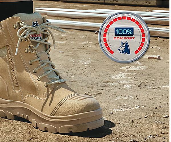 Steel blue boots online clearance