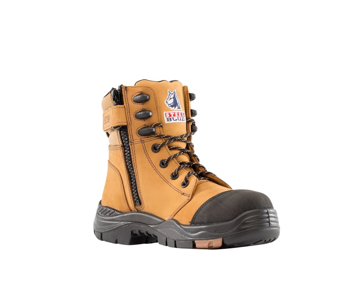 zip up steel toe boots