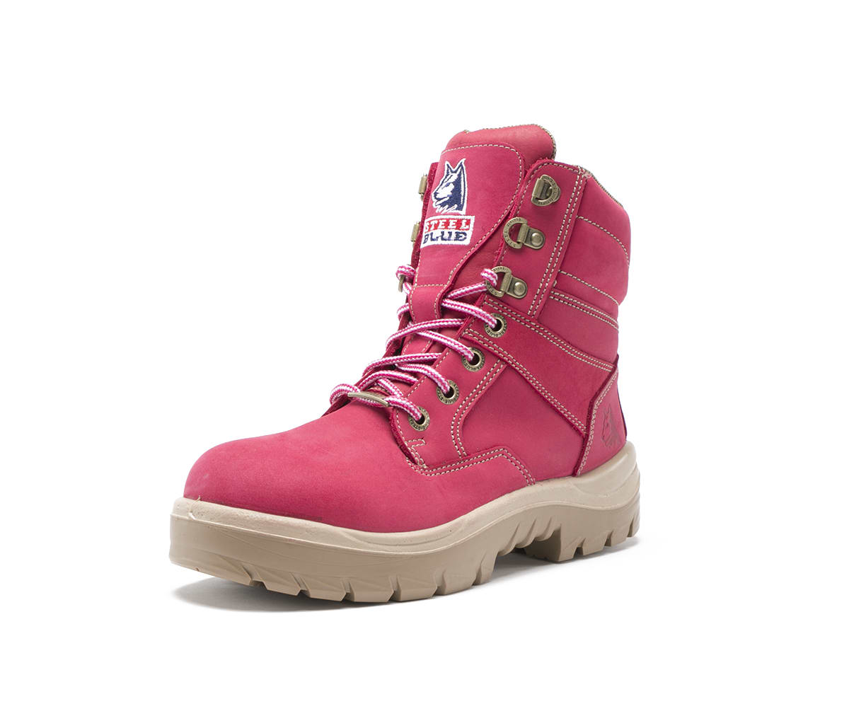 pink steel toe cap boots