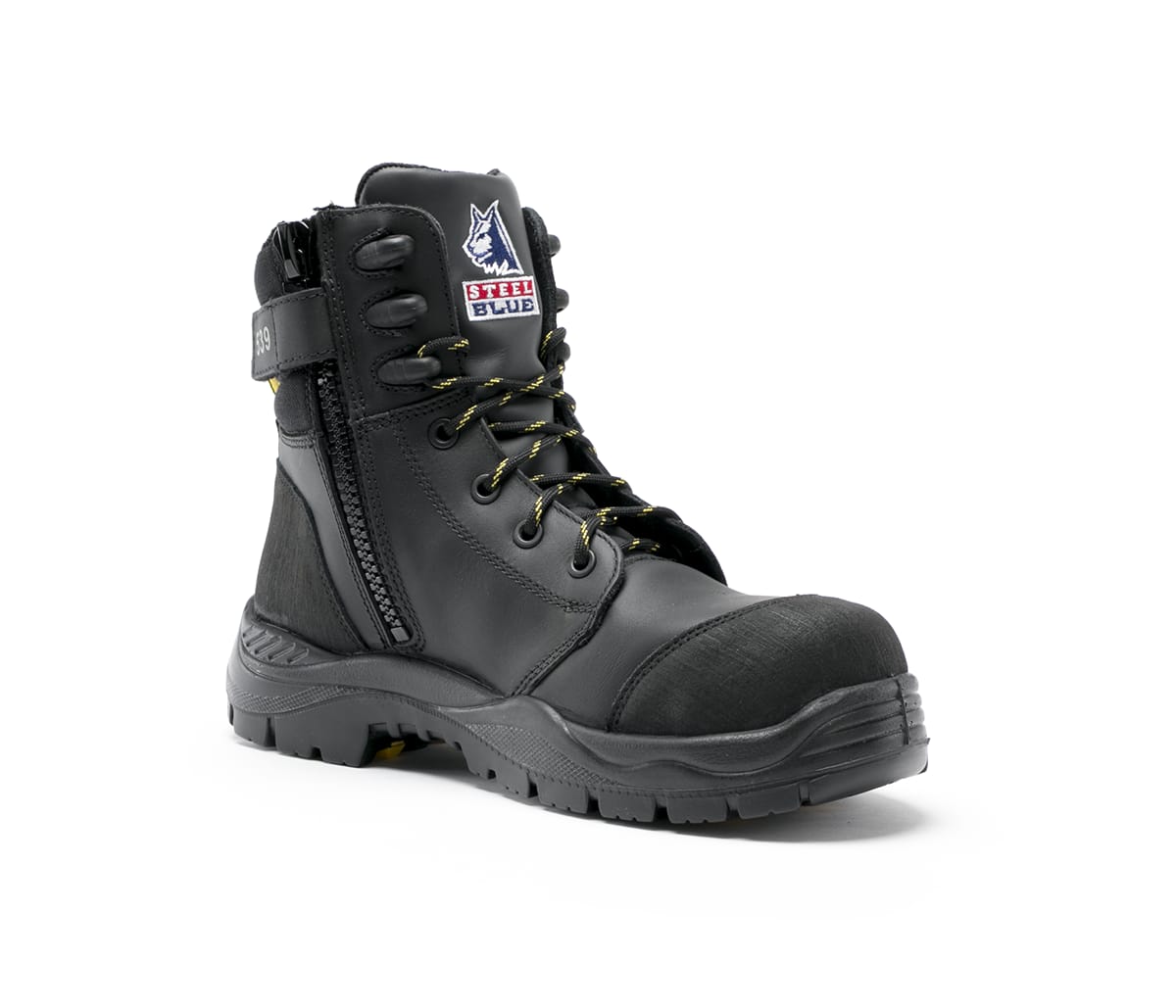 composite toe black work boots