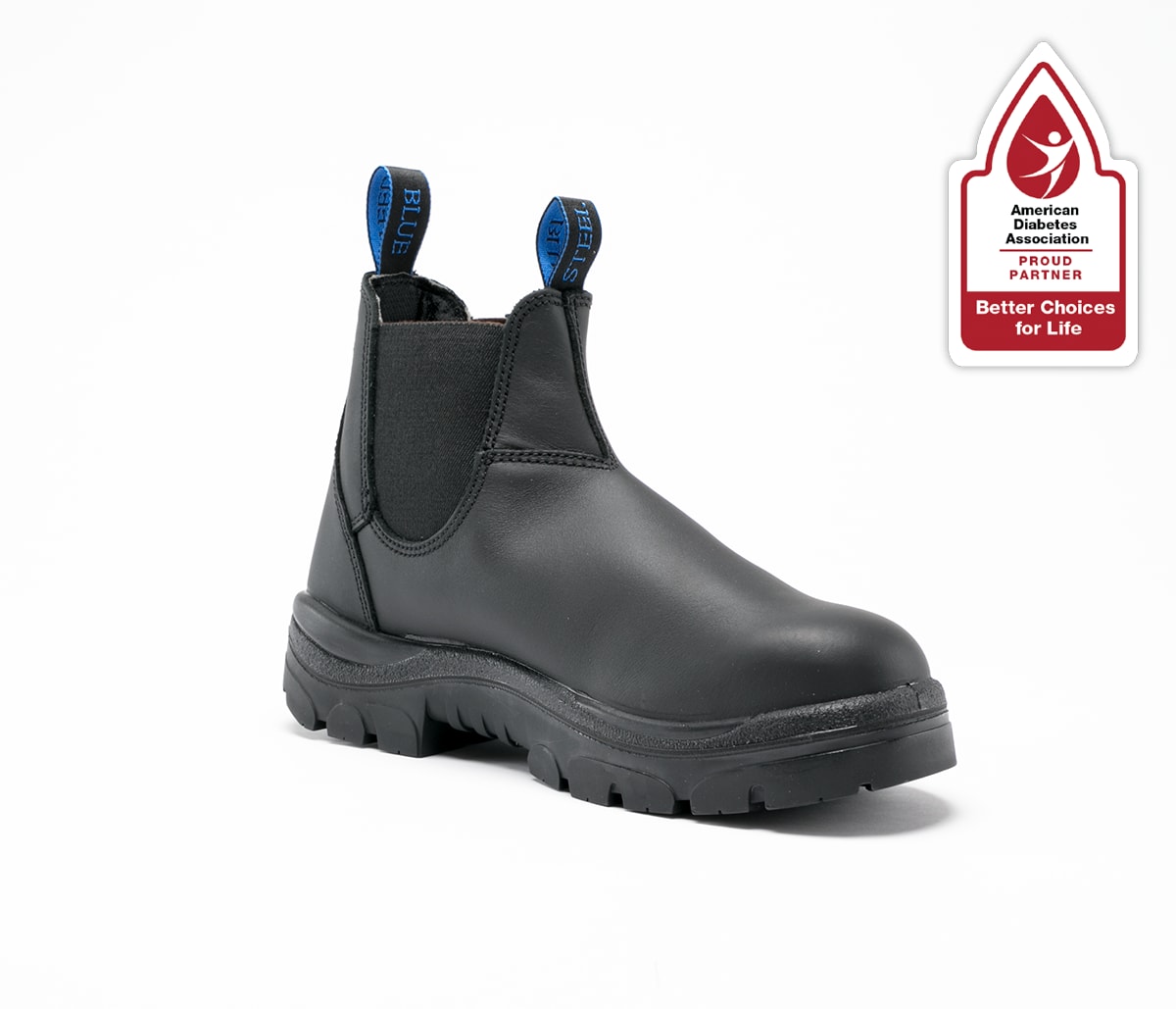 black slip on steel toe boots