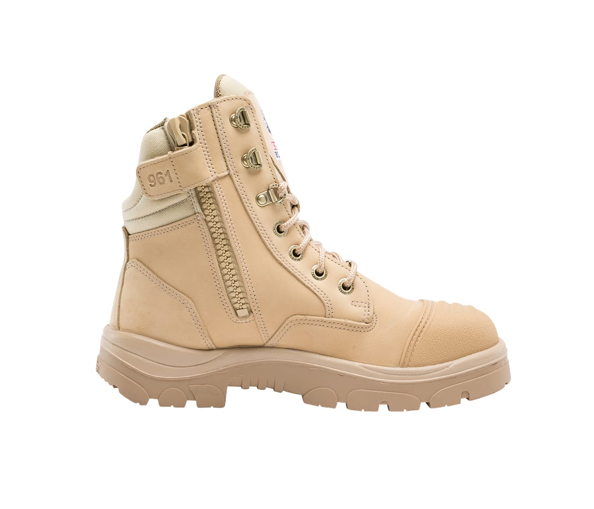 zip up steel toe work boots