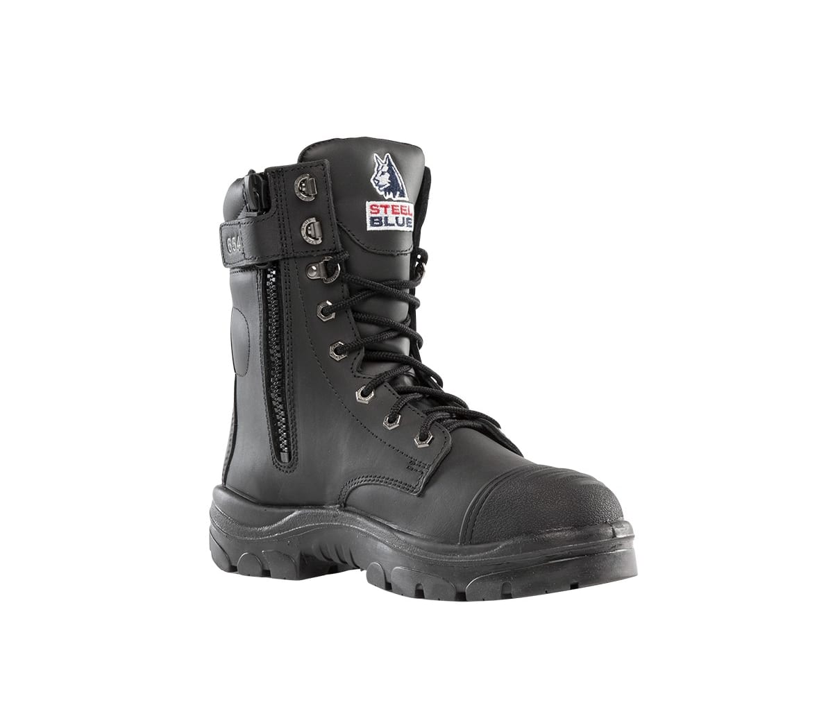 Steel Blue high leg work boots | Portland Zip: Scuff Cap