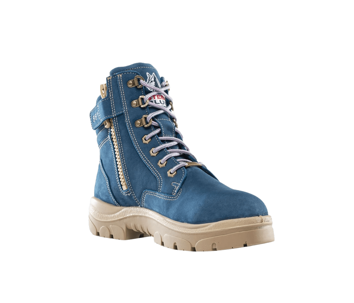 Southern Cross Zip Ladies work boots | Blue and Pink Work boots