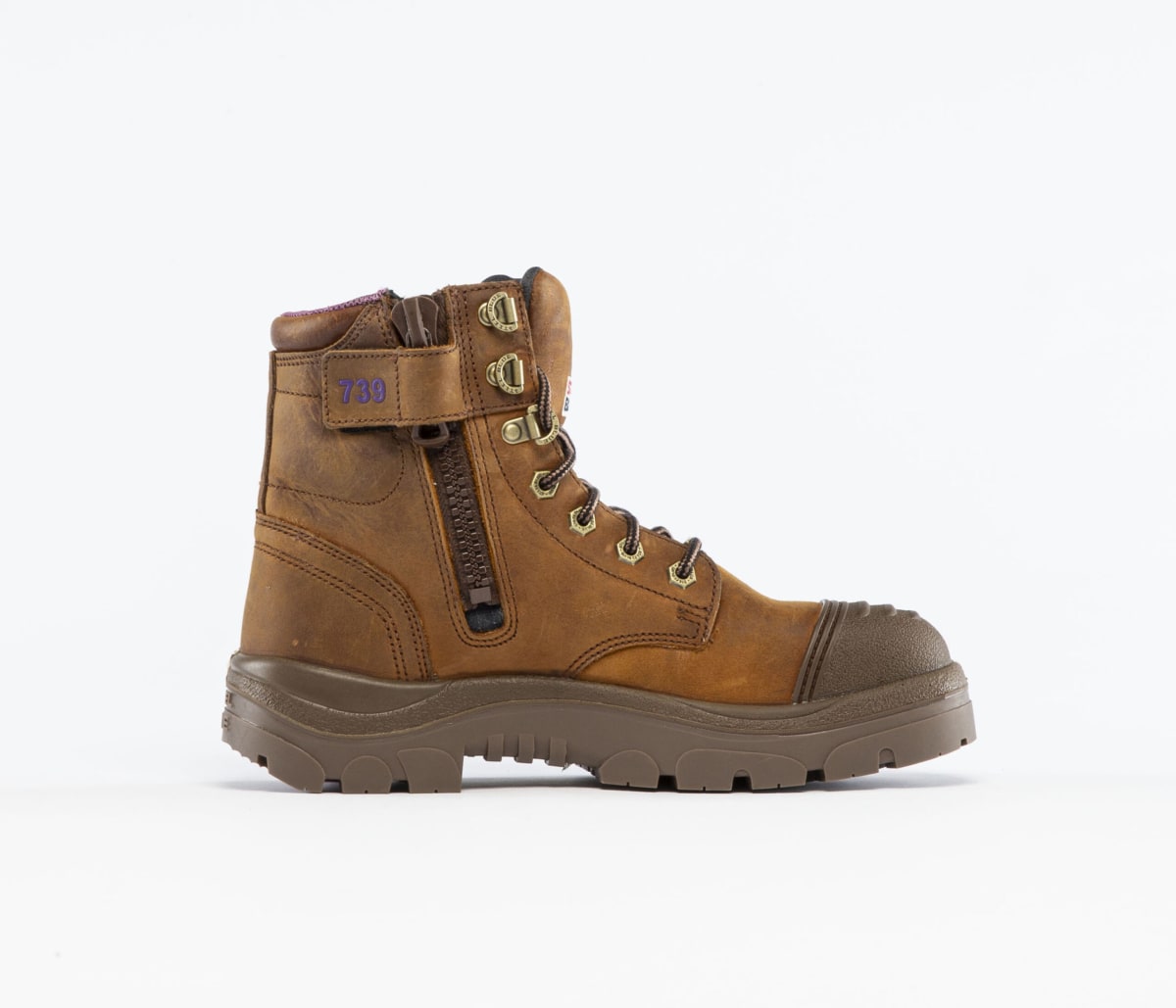 Argyle® Zip Ladies: Scuff Waterproof - Distressed Brown
