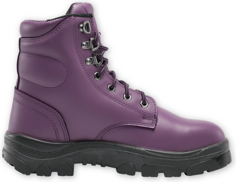 purple steel cap boots