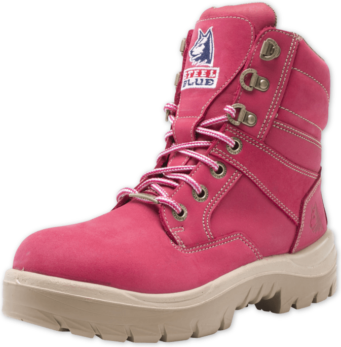 ladies pink steel toe cap boots