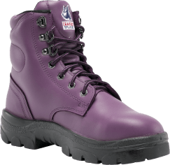 purple steel cap boots