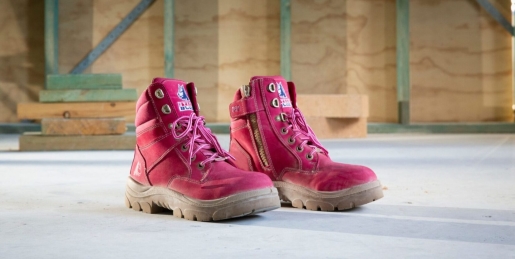 Safety Work Boots Pink Colour